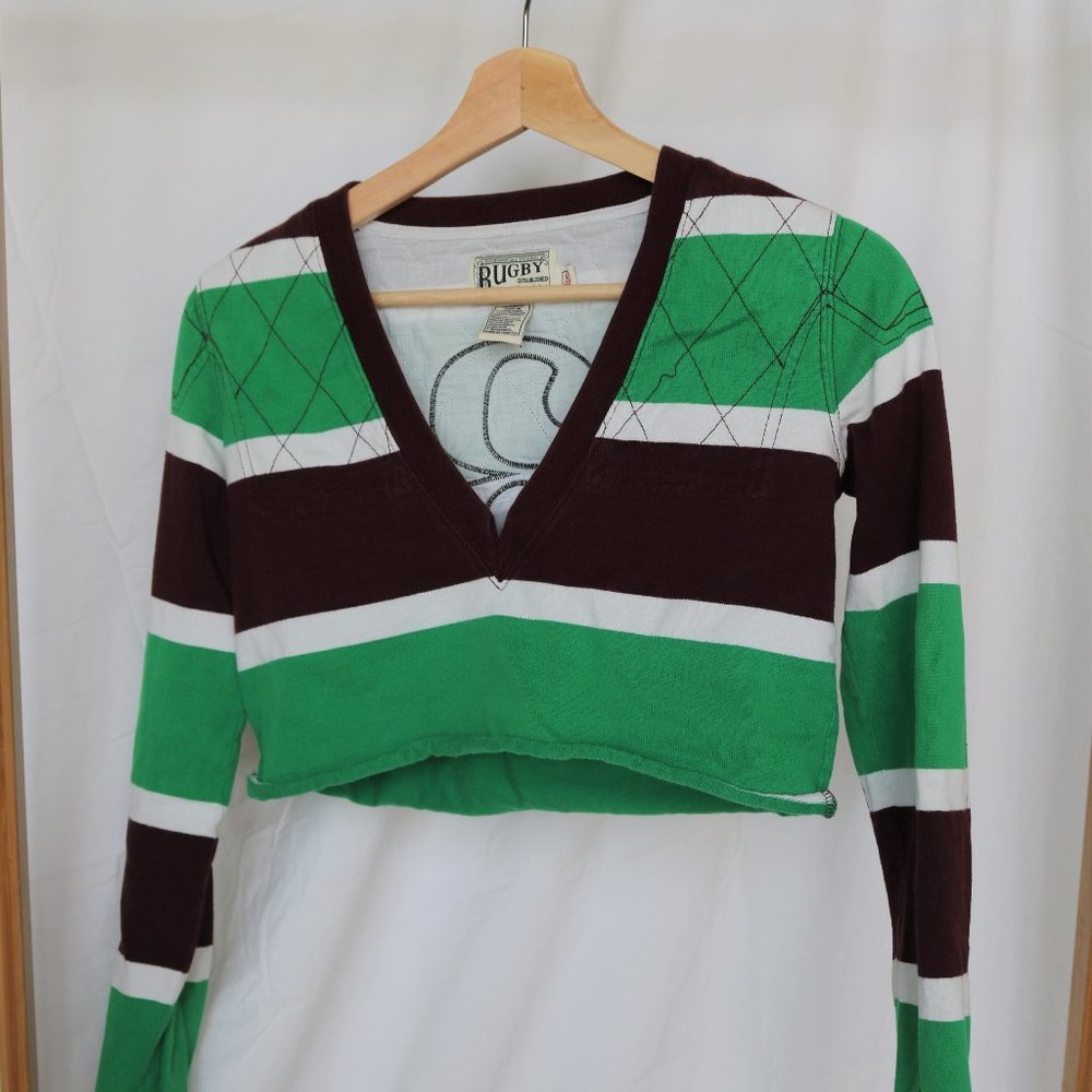 Long-sleeved cropped Ralph Lauren v-neck top